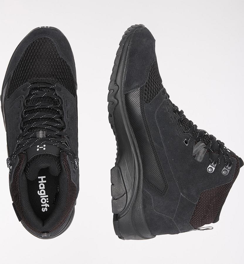 Haglöfs Mens Skuta Mid Proof Eco Hiking Boots Black New Zealand 42709QTDZ